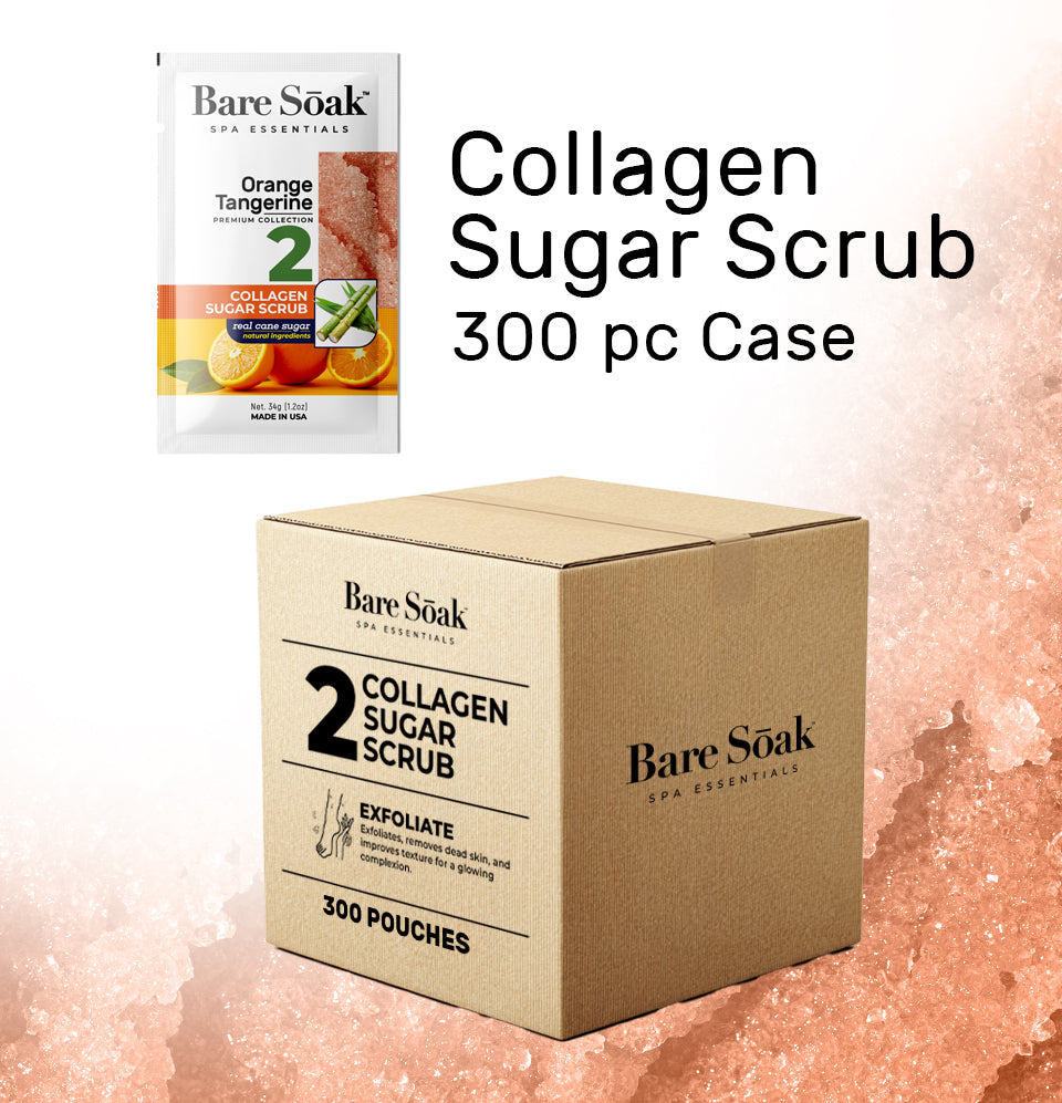 Bare Soak Bundle Case 240pc - Collagen Sugar Scrub - Orange Tangerine