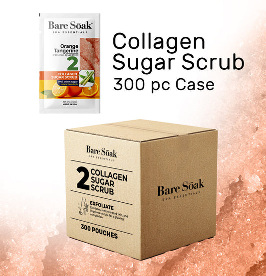 Bare Soak Bundle Case 240pc - Collagen Sugar Scrub - Orange Tangerine