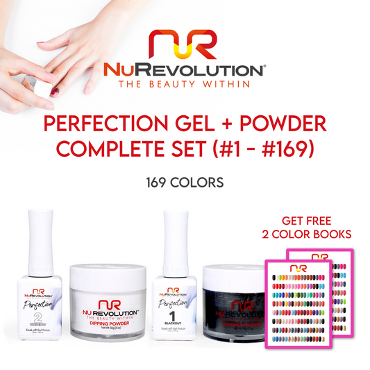NuRevolution Perfection Gel Polish & Nail Lacquer + Dip Acrylic Powder Complete Set