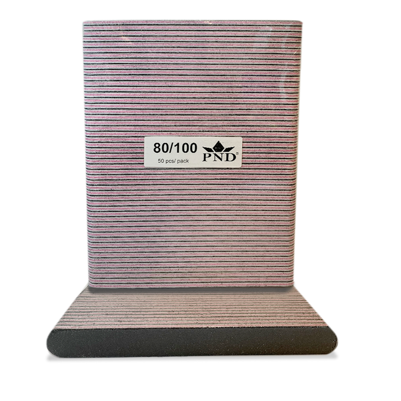 PND Regular Nail Files Pack/50pcs - Black-Pink, 80/100 Grit