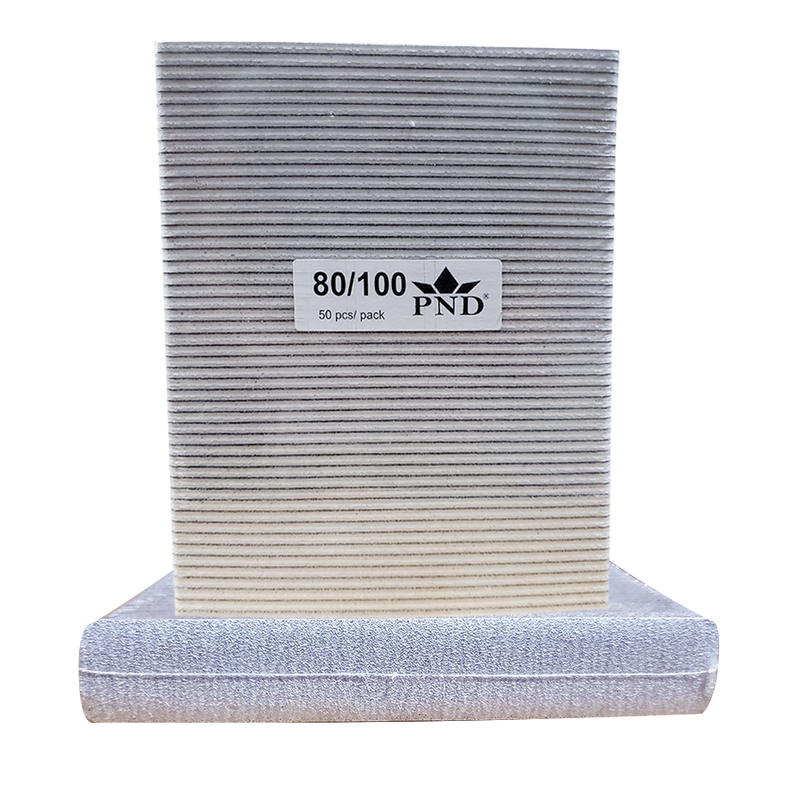 PND Regular Jumbo Files Pack/50pcs - Zebra-White, 80/80 Grit