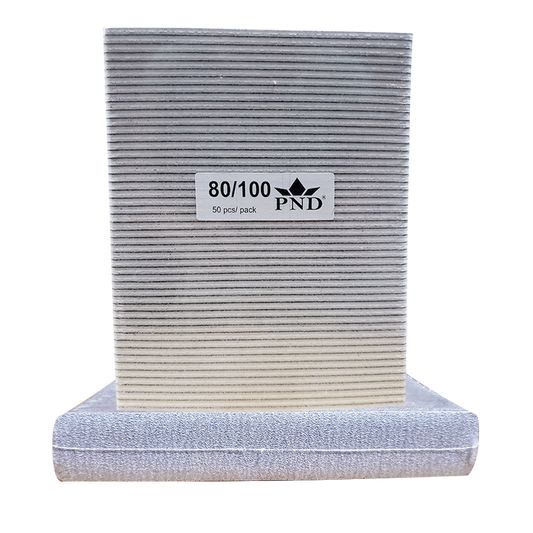 PND Regular Jumbo Files Pack/50pcs - Zebra-White, 80/80 Grit