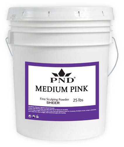 PND ACRYLIC POWDER (FINE SCULPTING POWDER) 25 LB - MEDIUM PINK