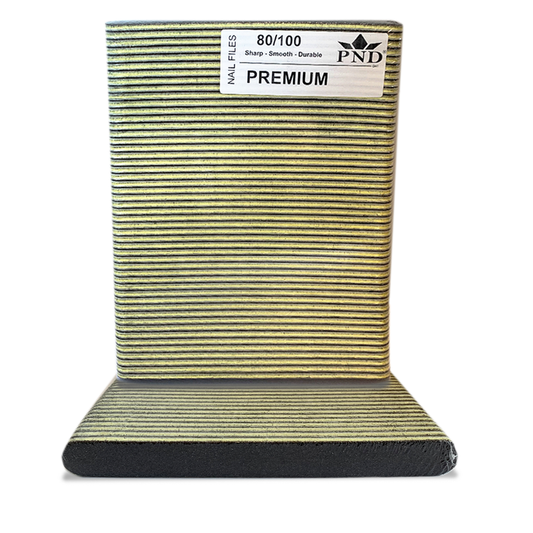 PND Premium Nail Files Pack/50pcs - Black-Gold, 80/100 Grit