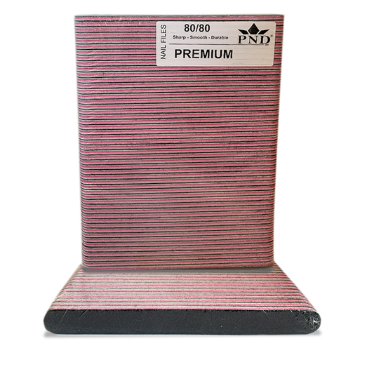 PND Premium Nail Files Pack/50pcs - Black-Pink, 80/80 Grit