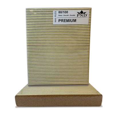 PND Premium Jumbo Files Pack/50pcs - Brown - Gold/White, Grit Options
