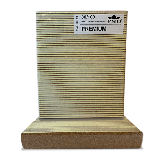 PND Premium Jumbo Files Pack/50pcs - Brown - Gold/White, Grit Options