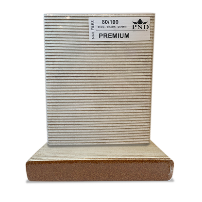 PND Premium Jumbo Files Pack/50pcs - Brown - Gold/White, Grit Options