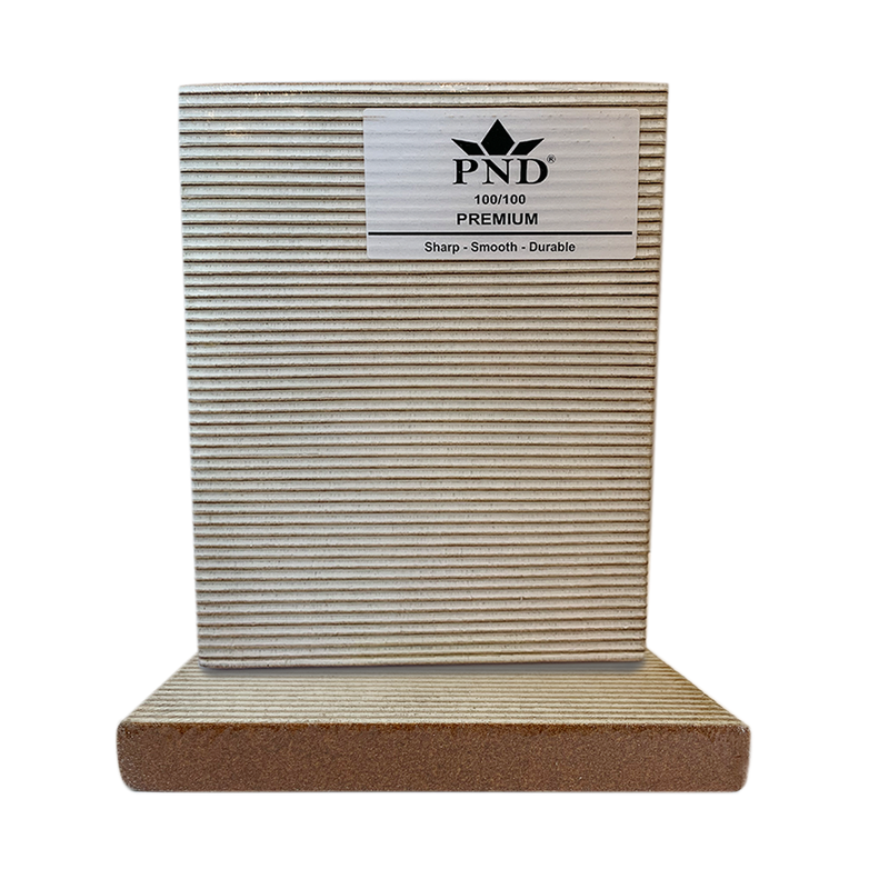 PND Premium Square Files Pack/50pcs - Brown-White, Grit Options