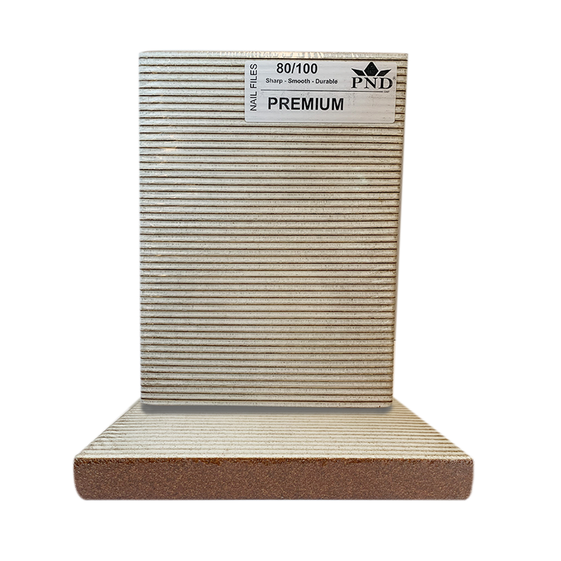 PND Premium Square Files Pack/50pcs - Brown-White, Grit Options