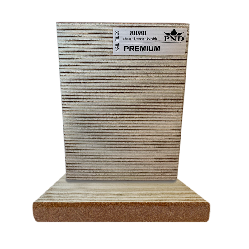 PND Premium Square Files Pack/50pcs - Brown-White, Grit Options