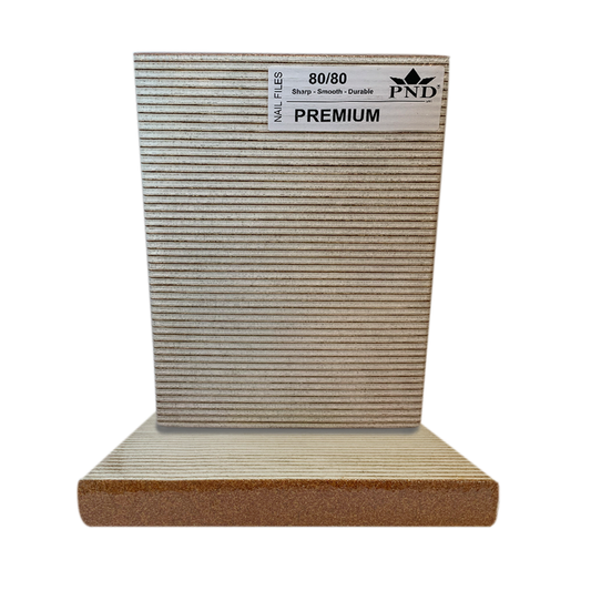 PND Premium Square Files Pack/50pcs - Brown-White, Grit Options