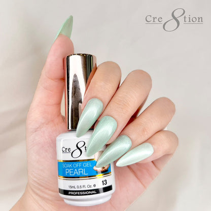 Cre8tion Pearl Gel 0.5oz - Full Set 18 colors w/ 1 Calendar Display