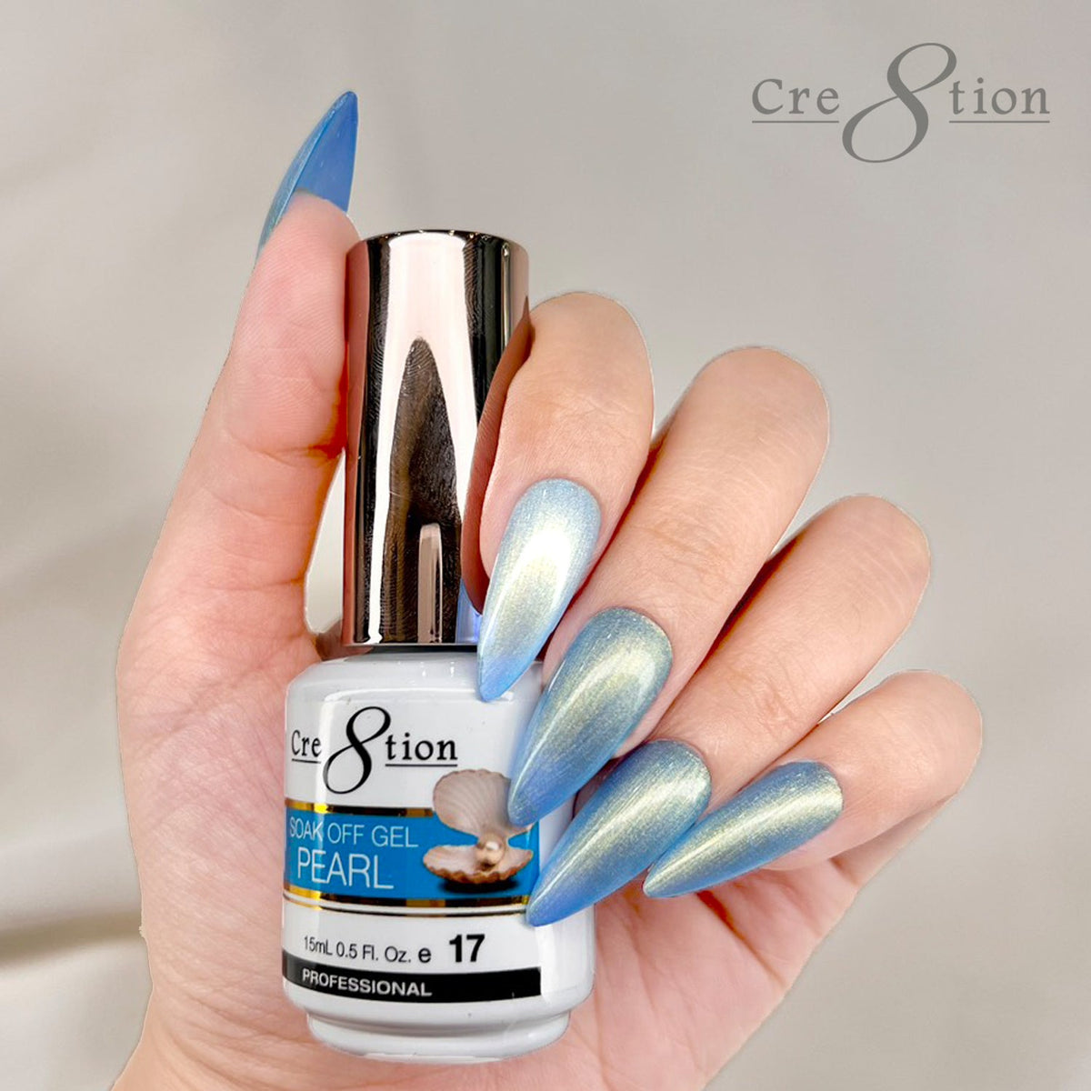 Cre8tion Pearl Gel 0.5oz - Full Set 18 colors w/ 1 Calendar Display