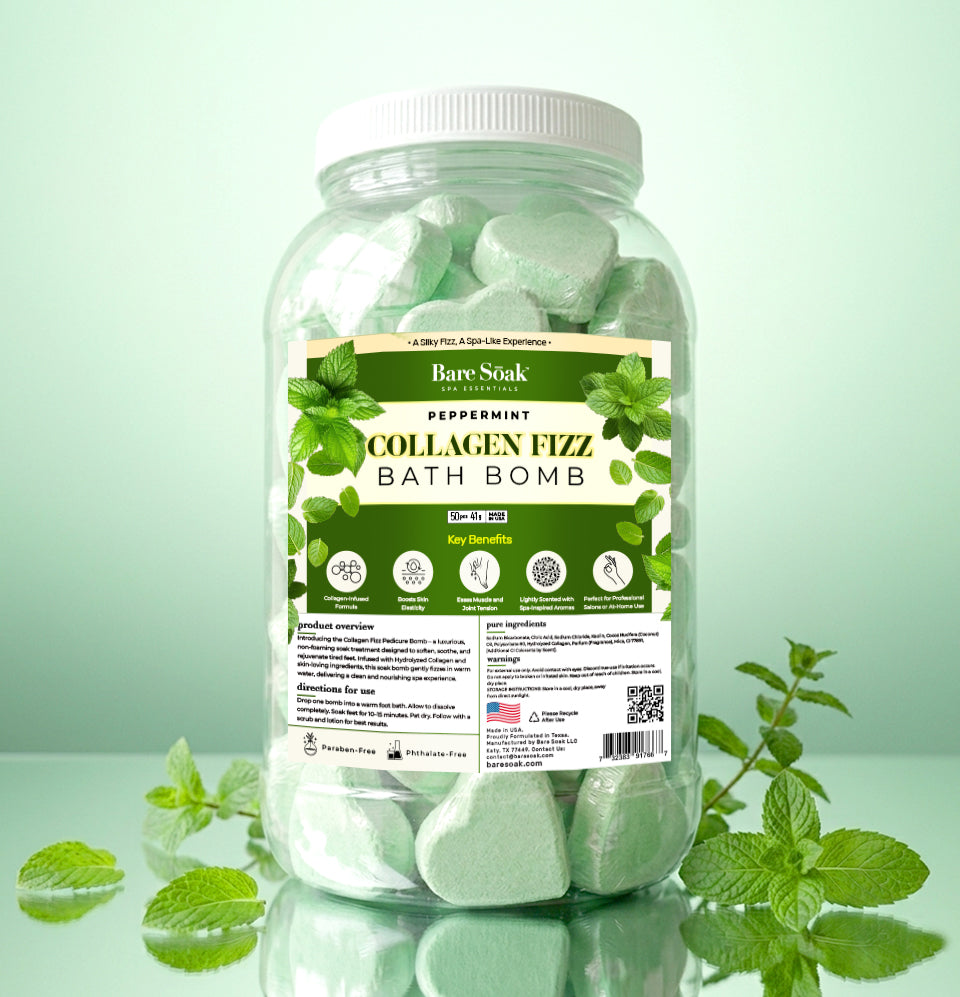 Bare Soak Collagen Pedi Bomb - 50pc - Peppermint