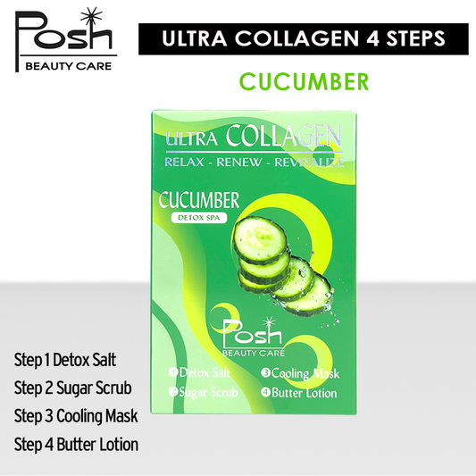 Posh Ultra Collagen 4 Steps. Case/50 kits x $1.20 - Cucumber