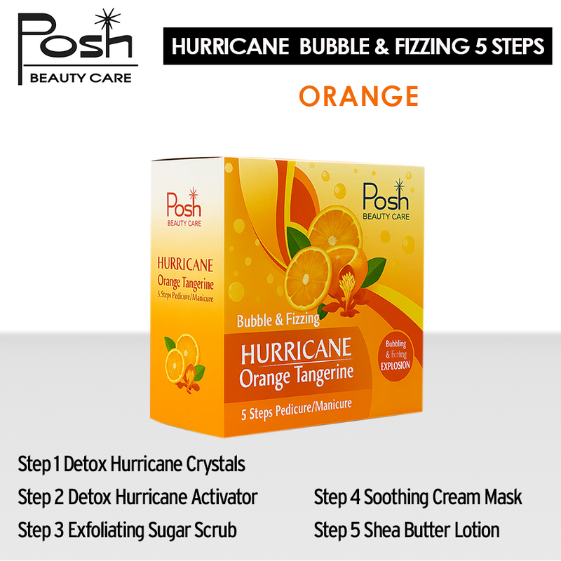 Posh Hurricane 5 Steps. Case/36 kits x $2.50 - Orange