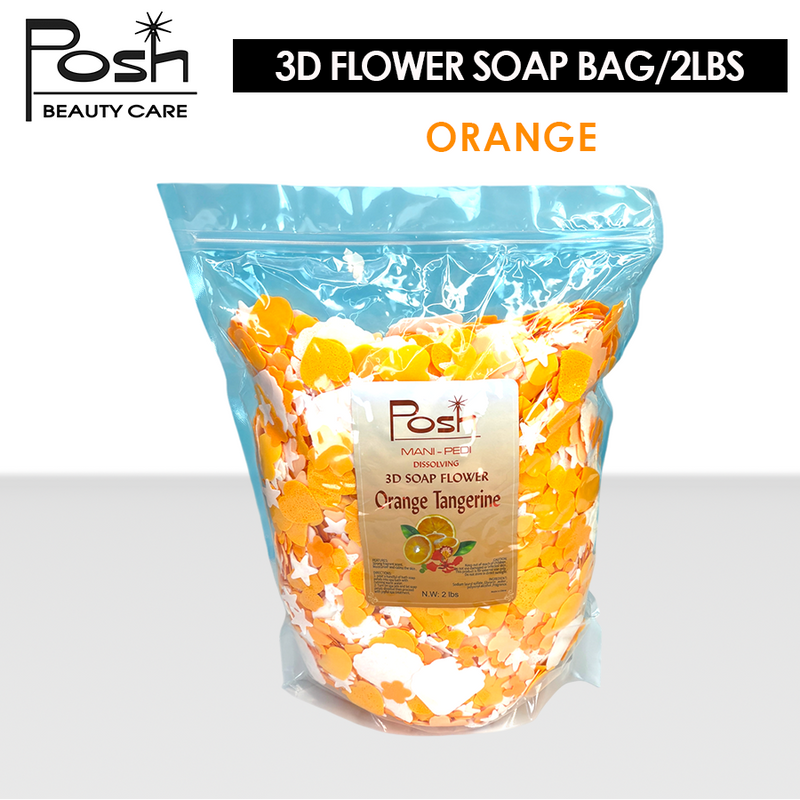 Posh 3D Flower Soap Bag/2lbs - Orange Tangerine