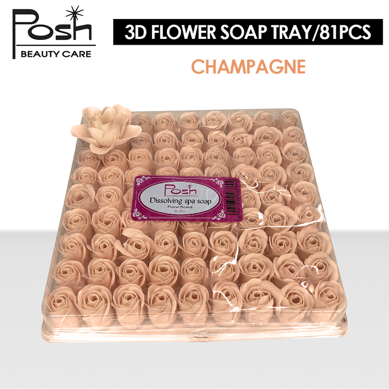 Posh Flower Soap Tray/81pcs - Champagne