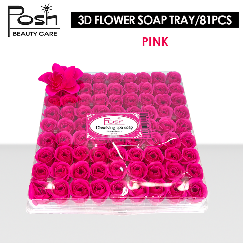 Posh Flower Soap Tray/81pcs - Pink