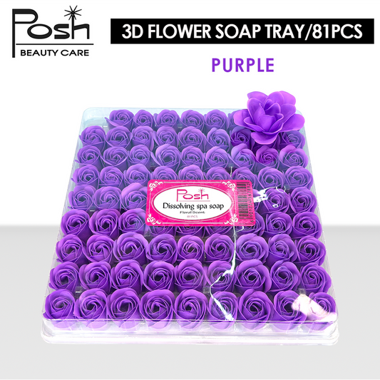 Posh Flower Soap Tray/81pcs -Purple