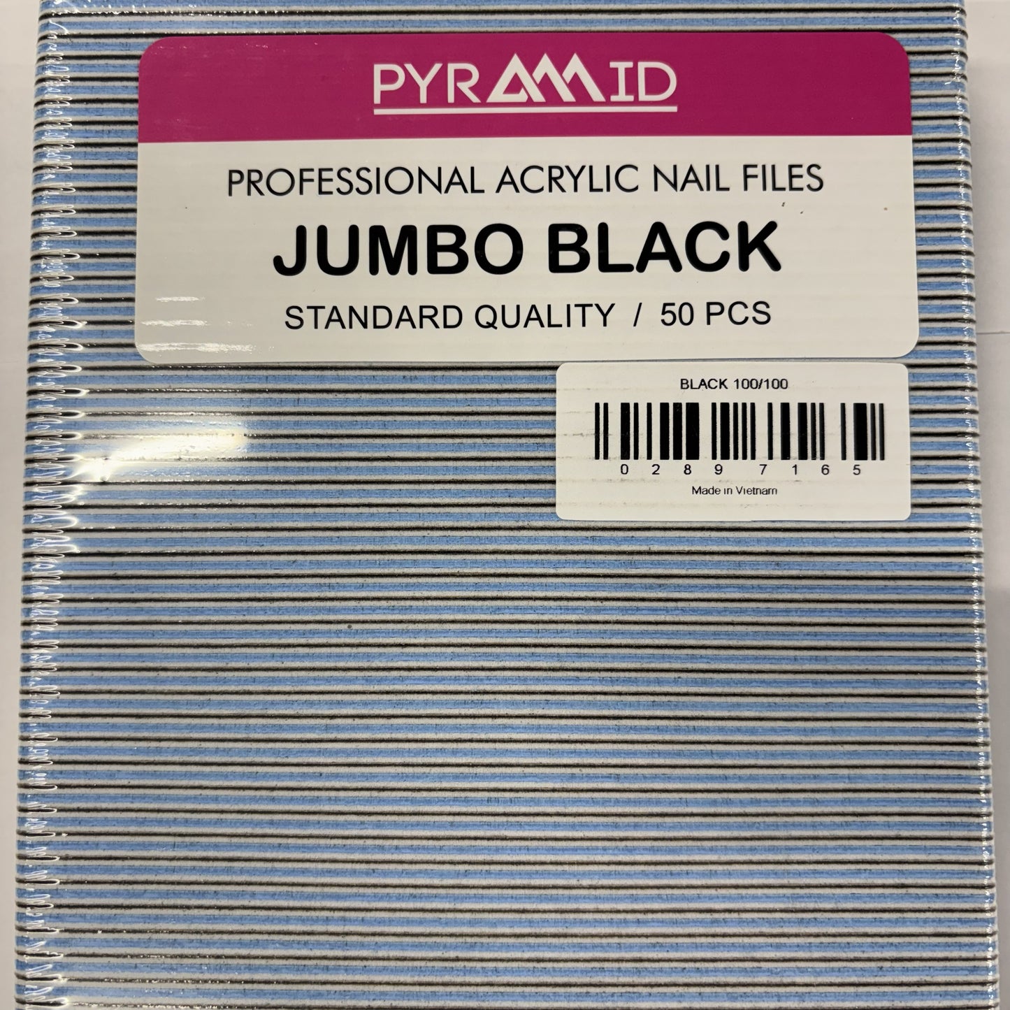 Pyramid Jumbo Black Nail Files 50pcs
