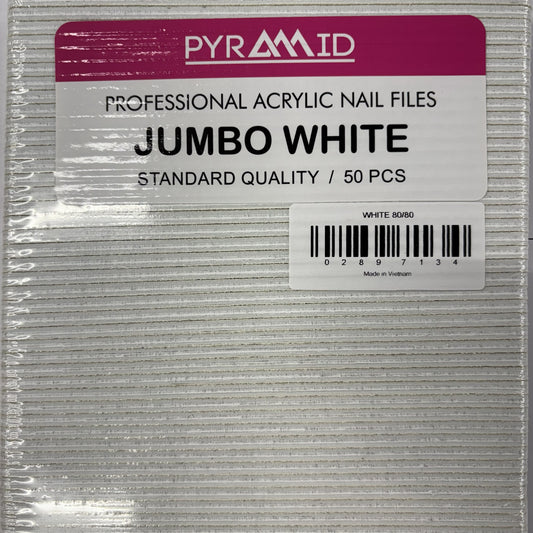 Pyramid Jumbo White Nail Files 50pcs