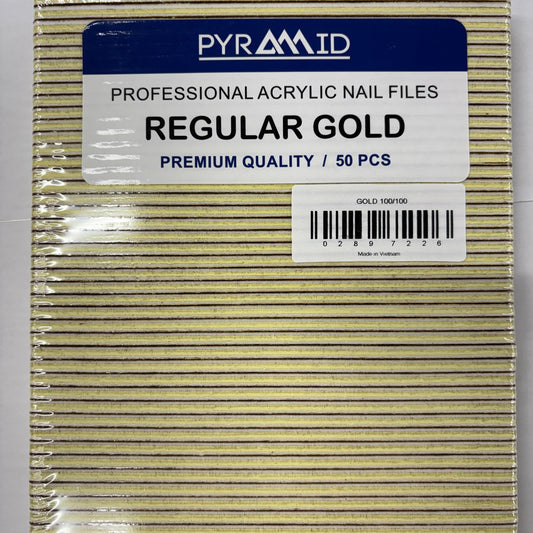 Pyramid Regular Gold Nail Files 50pcs