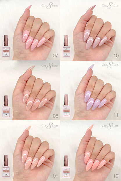 Creation Rubber/ Flexibility Base Gel 0.5oz - Full Set 18 Colors w/ 1 Color Chart