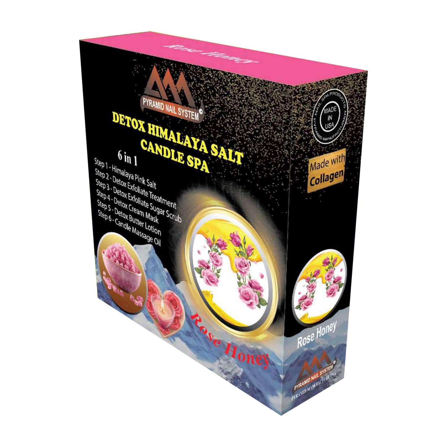 DETOX HIMALAYA SALT CANDLE SPA (Case 50pk) - Rose Honey