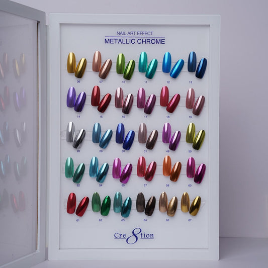 Cre8tion Acrylic Booklet - Nail Art Metallic Chrome 30 Colors