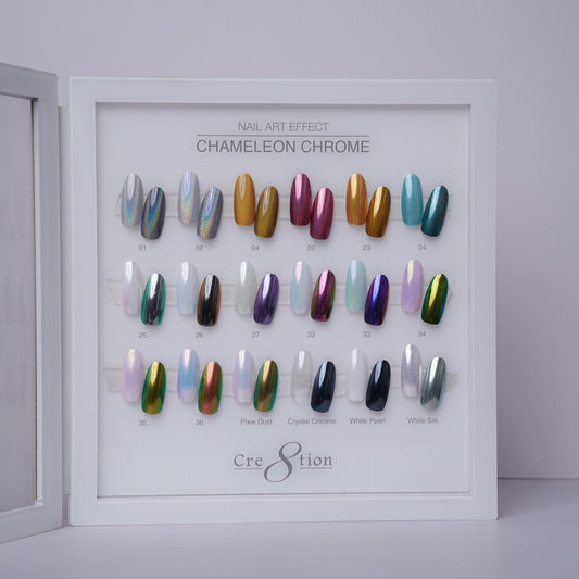 Cre8tion Acrylic Booklet - Nail Art Chameleon Chrome 18 Colors