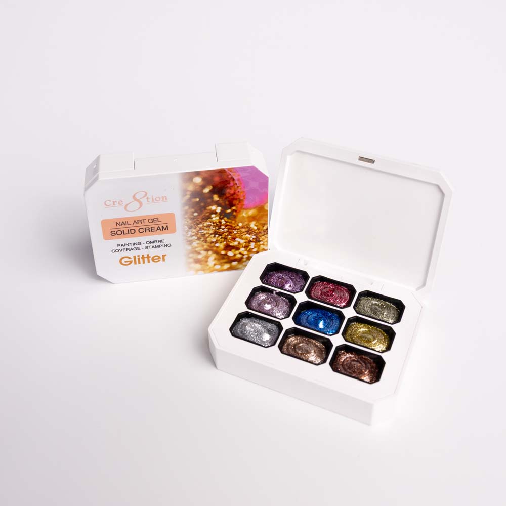 Creation Nail Art Gel - Solid Cream Collection - Glitter