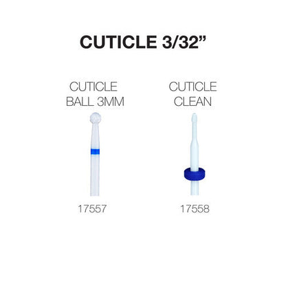PND CERAMIC BIT - CUTICLE 3/32" (BALL & CLEAN)