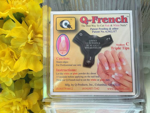 Q-PRODUCTS - Q-FRENCH WHITE MEDIUM C TRIPLE TIPS (3 PER PACK)