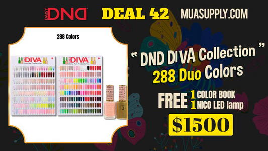 Deal 42 by DND: DND DIVA Collection 288 Duo Colors FREE -  1 Color Book & 1 NICO LED Lamp