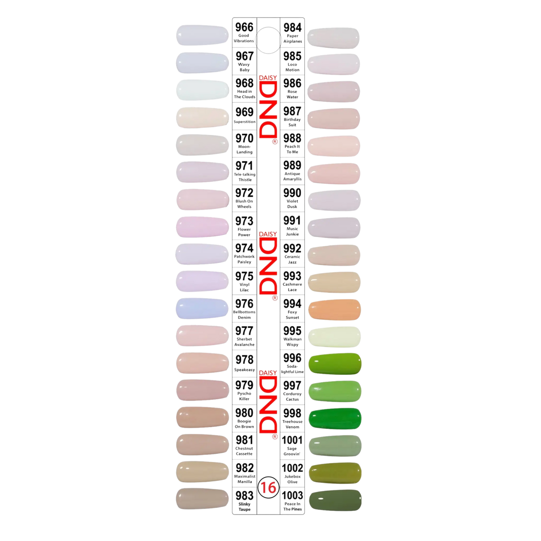 DND Dap Powder Tip 16 - 36 Colors (#966 - #1003)