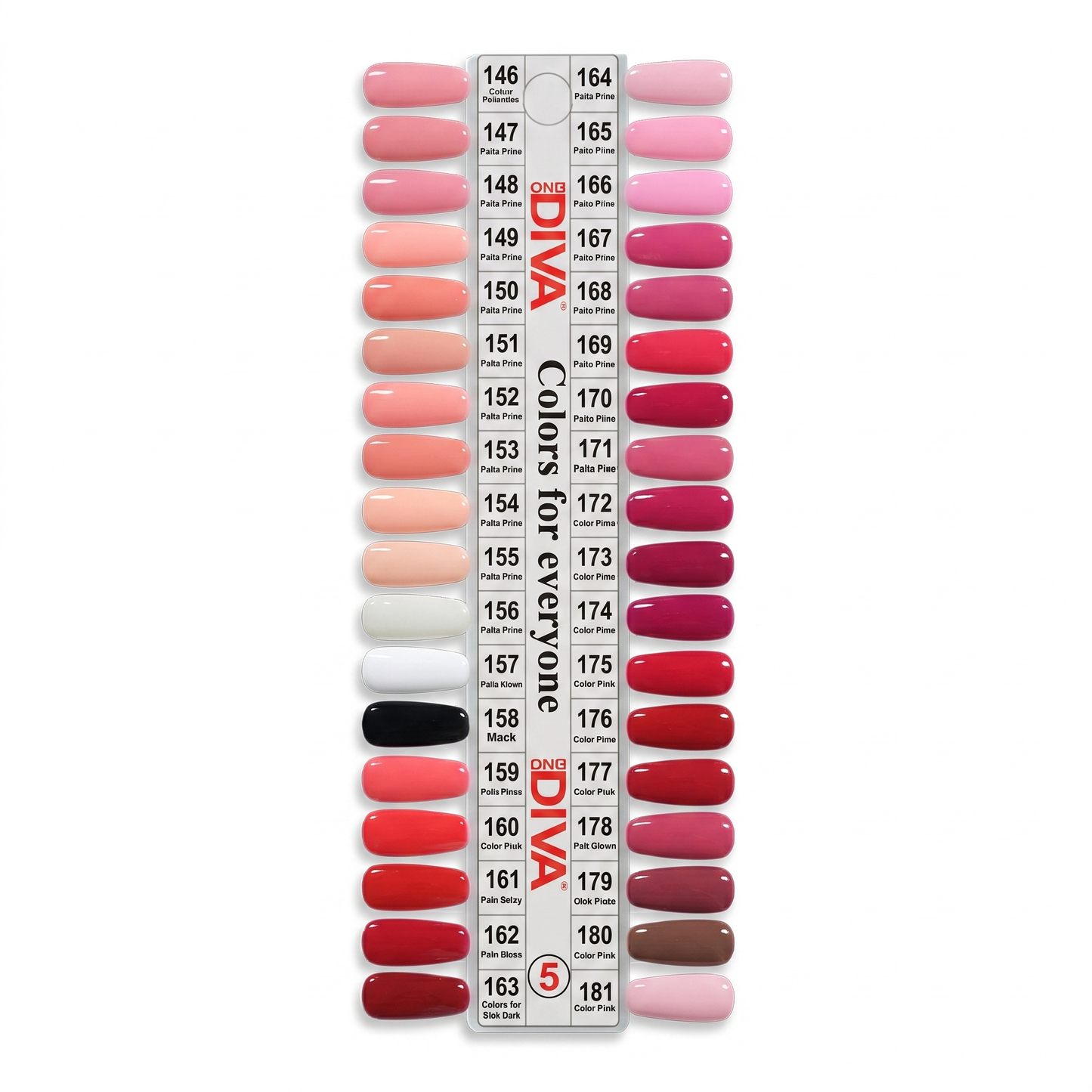 DND Diva Dap Dip Tip 5 Set 36 colors ( #146 - #181 )