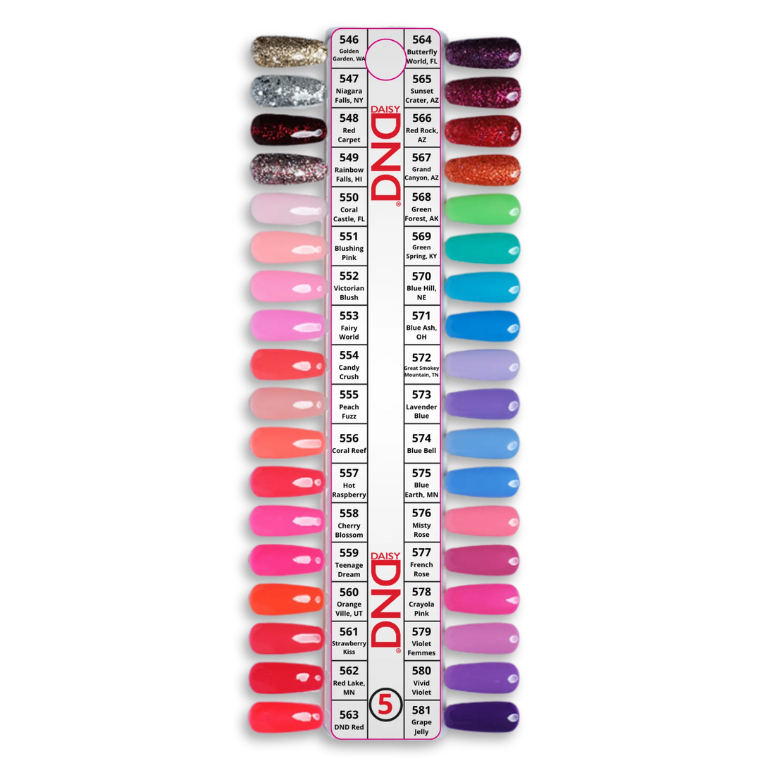 DND Dap Powder Tip 5 - 36 Colors (#546 - #581)