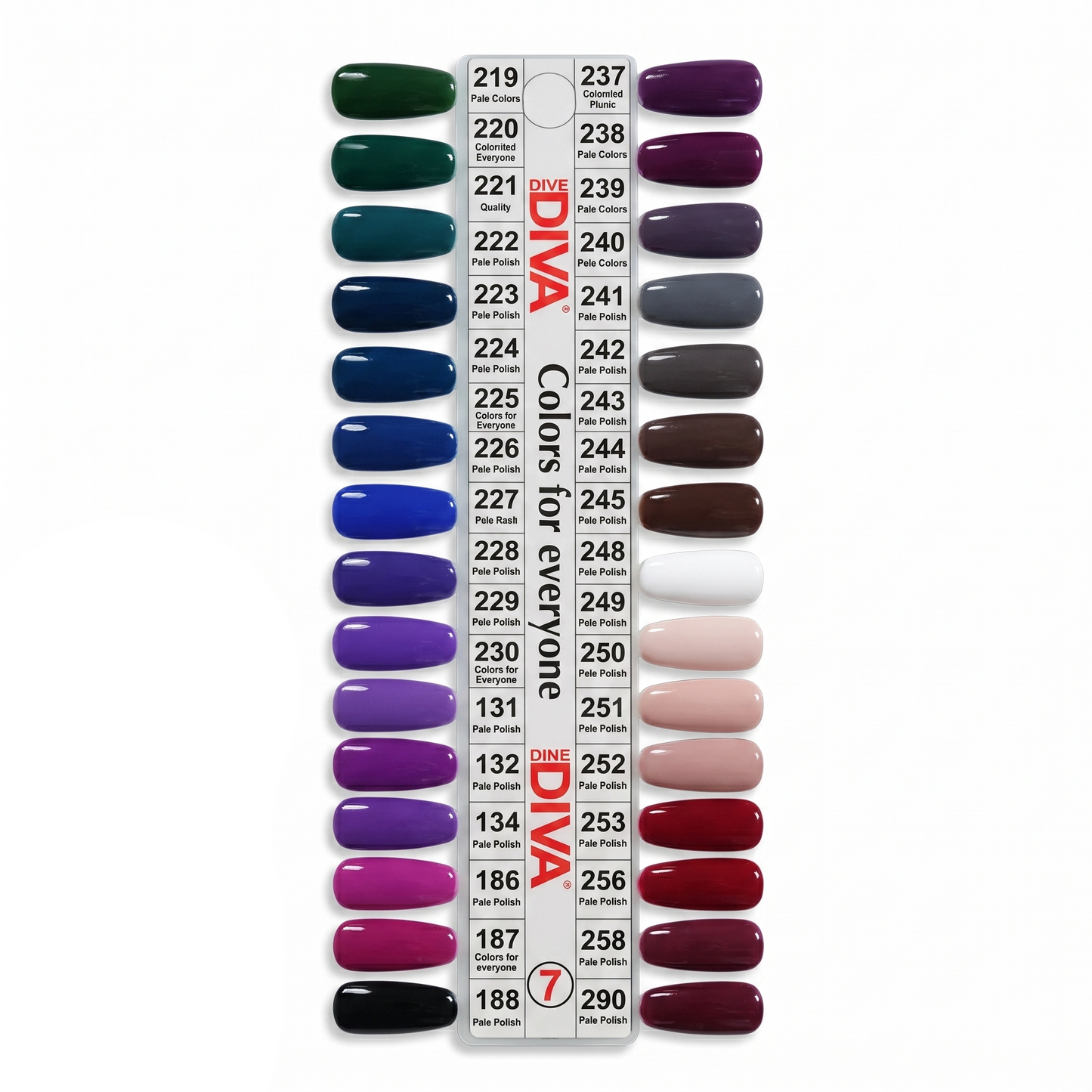 DND Diva Dap Dip Tip 7 Set 36 colors ( #219 - #254 )