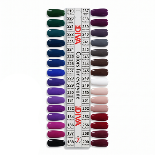 DND Diva Dap Dip Tip 7 Set 36 colors ( #219 - #254 )
