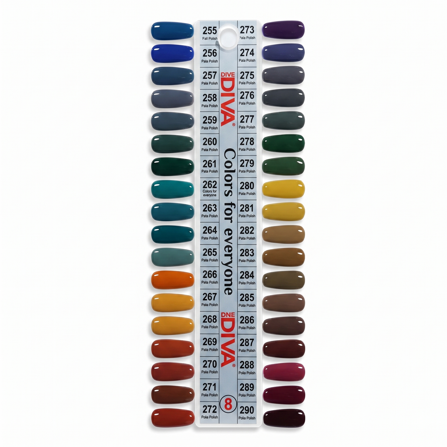 DND Diva Dap Dip Tip 8 Set 36 colors ( #255 - #290 )