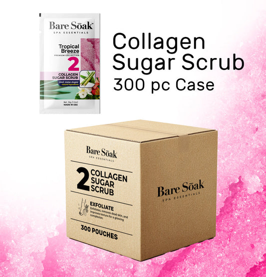 Bare Soak Bundle Case 240pc - Collagen Sugar Scrub - Tropical Breeze