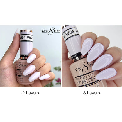 Cre8tion Gel - French Collection 0.5oz - W04 Blush White (White in a Pink Shades)