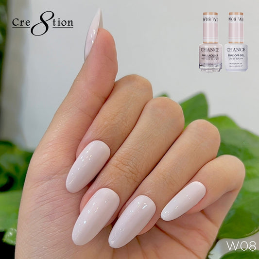 Chance Gel & Nail Lacquer Duo 0.5oz W08 - Shade of White Collection
