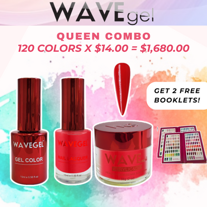 WAVEGEL QUEEN COMBO Collection: Combo Trio - Duo (Gel Polish + Nail Lacquer) + Powder (Acrylic & Dip)