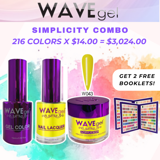 WAVEGEL SIMPLICITY COMBO Collection: Combo Trio - Duo (Gel Polish + Nail Lacquer) + Powder (Acrylic & Dip)