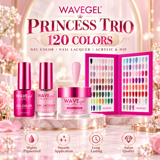 WAVEgel PRINCESS Collection: 120 colors (3in1) Trio set. (DOTW)