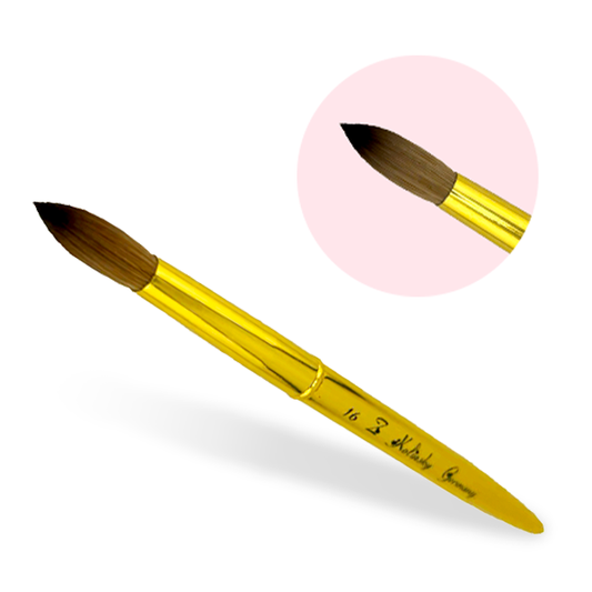 Jkiocean Z Brushes – Kolinsky – Acrylic Gold Handle ( #14 - #16 - #18 )