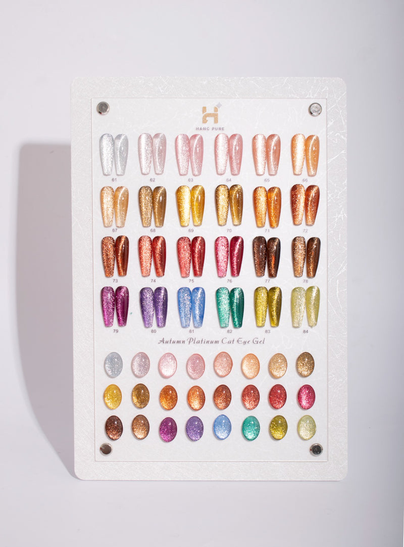 Autumn Platinum Cat Eye Series – 24 Magnetic Gel Colors | 18ml + Display (#61–#84)